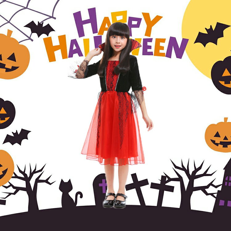 ハロウィン コスプレ 子供 魔女 ハロウィン 仮装 小学生 可愛い ワンピース 吸血鬼 ドレス 男の子 女の子 ハロウィーン衣装 小学生 首飾り付き ブラック クモの巣柄 キッズ パーティー 誕生日 演出 イベント 発表会 ハロウィーン バット 悪魔 姫 Halloween