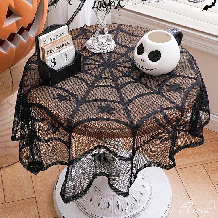 テーブルクロス 蜘蛛の巣 ハロウィン 装飾 壁飾り モノトーン お店 飾り 網 黒 玄関 お化け屋敷 ぼろき..