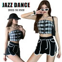 チェック柄 k-pop 衣装 レディース ダンス衣装 セットアップ 黒 へそ出し トップス パンツ ヒップホップ ジャズダンス セット 大人 シャツ ブラック ...
