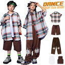 キッズダンス衣装 チェック柄 シャツ タンクトップ パンツ セットアップ ヒップホップ 女の子 男の子 ジュニア 高校生 韓国 k-pop 衣装 ズボン ブラウ...