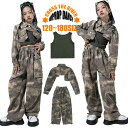 迷彩柄 キッズ ダンス 衣装 セットアップ へそ出しトップス カーゴパンツ タンクトップ 長ズボン 女の子 韓国 k-pop衣装 ジャズダンス ヒップホップ 韓国 チアダンス ガールズ HIPHOP ダンス発表会 応援団 演出服 ステージ衣装 練習着 120 130 140 150 160 170 180