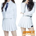 韓国 アイドル 衣装 ダンス衣装 セットアップ レディース 大人 kpop 衣装 ダンス 白 へそ出し セクシー ホワイト スカート 長袖 ジャケット 2点セッ...
