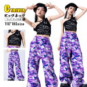 パープル 迷彩パンツ 紫 k-pop 衣装 キッズダンス衣装 セットアップ ヒップホップ キッズ へそ出し トップス キャミソール 黒 カーゴパンツ ダンス衣装...
