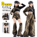 k-pop 衣装 豹柄 k-pop 衣装 キッズダンス衣装 セットアップ ヒップホップ へそ出し トップス 女の子 ワンショルダー カーゴパンツ 茶色 短パンツ...