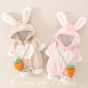 ロンパース 着ぐるみ うさぎ 防寒 ベビー服 新生児 クリスマス プレゼント 2歳 フード付き ウサギ プレゼント うさぎ 動物柄 兎 ハート 男の子 女の子 厚手 あったか カバーオール ボア もこもこ 秋冬 可愛い 前びらき 乳幼児 冬 長袖 出産祝い 百日祝い