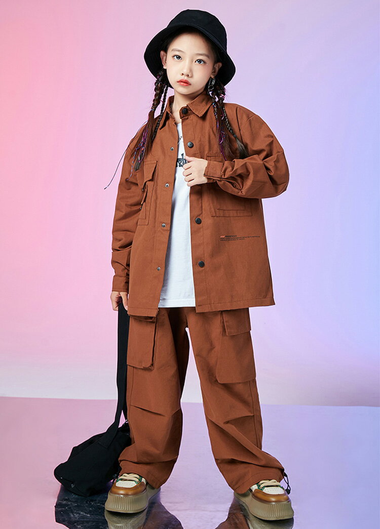 ゆるシャツ カーゴパンツ キッズ ダンス衣装 長袖 セットアップ ゆるシャツ カーゴパンツ キッズ ダンス衣装 長袖 セットアップ