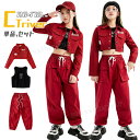 ダンス パンツ 赤 キッズ ダンス 衣装 赤 へそ出し 長袖 セットアップ キッズ ダンス カーゴパンツ レッスン着 韓国 女の子 ヒップホップ ガールズ キッ...
