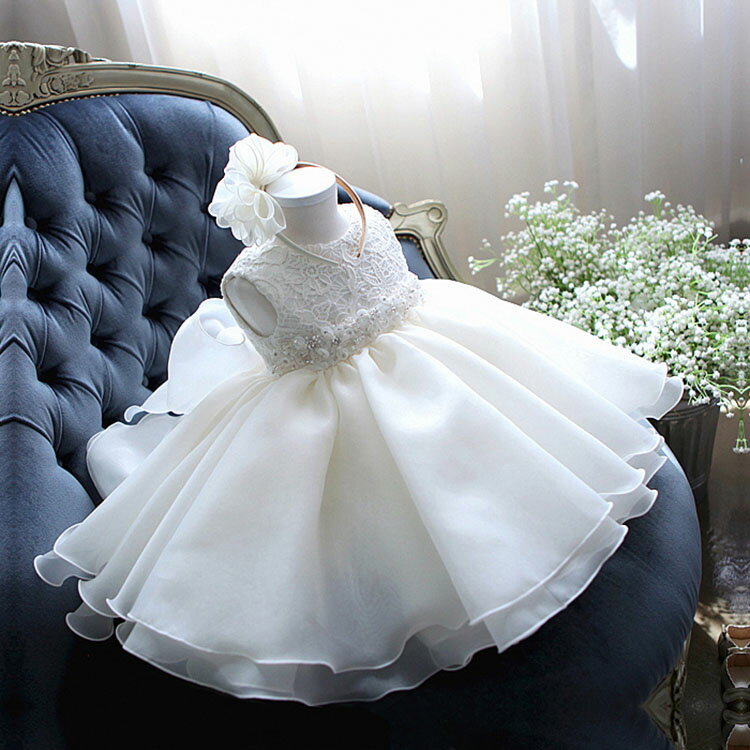 リングガール ドレス 結婚式 ベビードレス 女の子 ピアノ発表会 ドレス ワンピース 子供 白 新生児 演..
