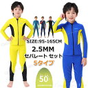 【300円クーポン】ウェットスーツ スプリング キッズ ウェットスーツ 子供 男の子 2.5mm セパレート ウェットスーツ キッズ 子ども用 男の子 防寒 ス...