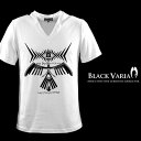 Tシャツ イーグル サンシャイン モノトーン Vネック 半袖Tシャツ メンズ スリム 細身 mens ファッション おしゃれ (ホワイト白) zkh061(4)