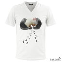 Tシャツ たまご ウサギ プリント Vネック 半袖 Tシャツ メンズ スリム 細身 mens ファッション おしゃれ (ホワイト白) ztm010