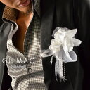 コサージュ ピン カトレア バラ 薔薇 フェザー 白レースリボン ブローチ 日本製 結婚式 入学式 入園式 卒業式 メンズ mens ファッション おしゃれ (...