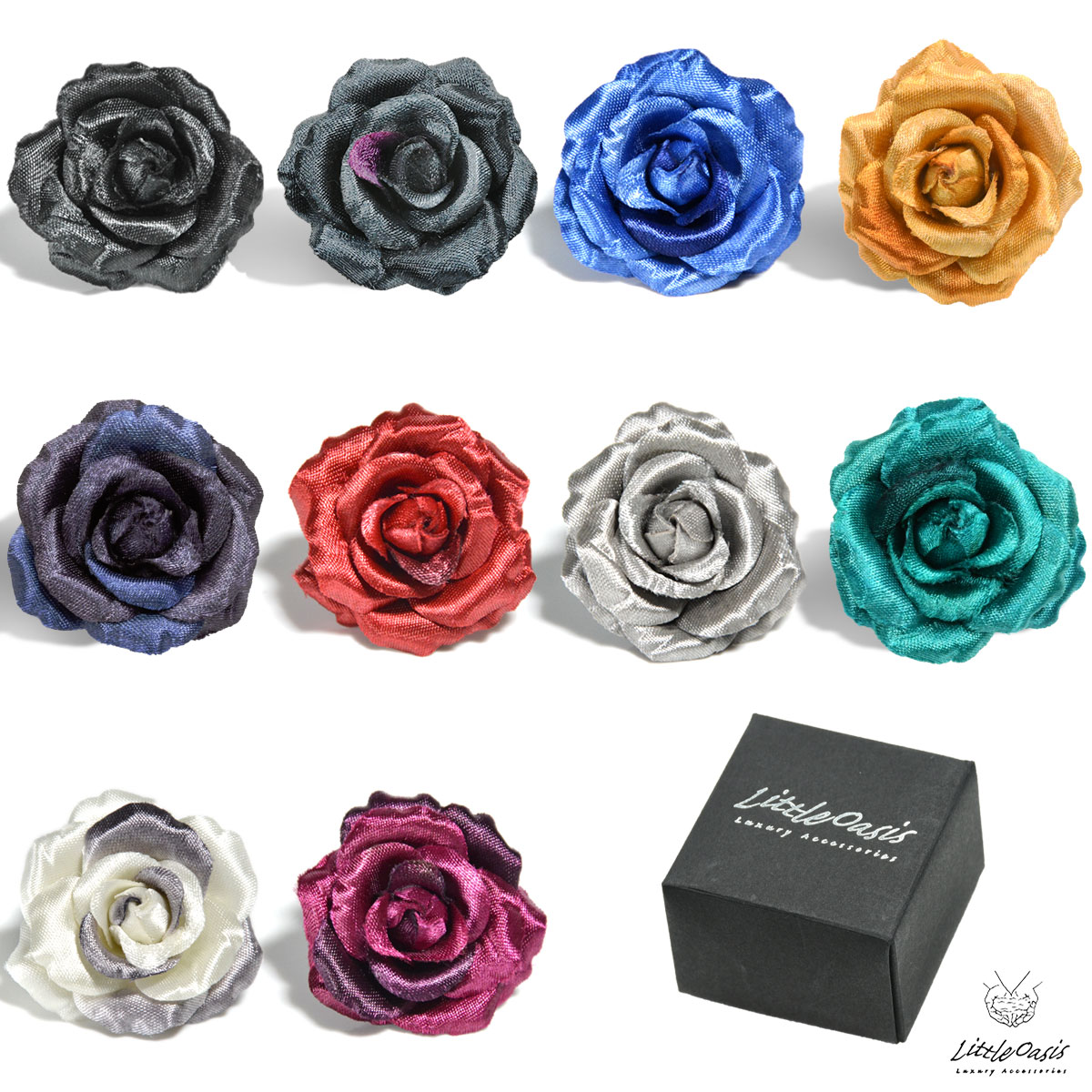 アクセサリー 薔薇 バラ 造花 光沢 ブローチ ラペルピン ドレス ブートニエール メ...