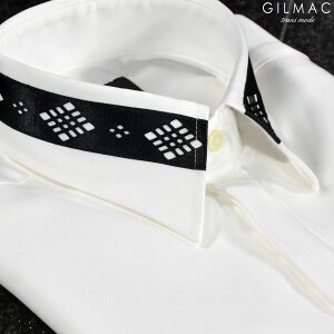 サテンシャツ レギュラーカラー 襟ライン 比翼 無地 ドレスシャツ メンズ mens(ホワイト白) 36111