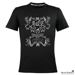 Tシャツ エデンの園 林檎 Eden モノトーン クルーネック 丸首 半袖 メンズ スリム 細身 mens ファッション おしゃれ (ブラック黒) crzkh162