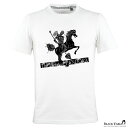 Tシャツ ナイトライダー 堕天使 バーニングホース モノトーン クルーネック 丸首 半袖 メンズ スリム 細身 mens ファッション おしゃれ (ホワイト白) crzkh163