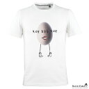 Tシャツ 卵 たまご ロゴ くちびる 唇 クルーネック 丸首 半袖 メンズ スリム 細身 mens ファッション おしゃれ (ホワイト白) crztm014