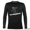 Tシャツ ナイトライダー 堕天使 バーニングホース モノトーン クルーネック 長袖Tシャツ メンズ スリム 細身 mens ファッション おしゃれ (ブラック黒) crzkh163ls