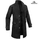 コート メルトン イタリアンカラー メンズ ロング丈 アウター 比翼 ロングコート mens ファッション おしゃれ (ブラック黒) 104043
