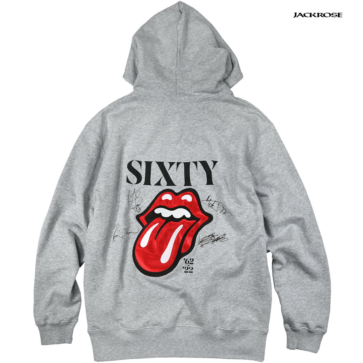 ローリングストーンズ THE ROLLING STONES パーカー SIXTY リップアンドタン ベロ メンズ ウラケ 長袖 プルパーカー ファッション おしゃれ (グレー灰) trs003cl008