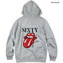 ローリングストーンズ THE ROLLING STONES パーカー SIXTY リップアンドタン ベロ メンズ ウラケ 長袖 プルパーカー ファッション おしゃれ (グレー灰) trs003cl008