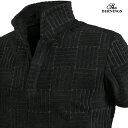 ポロシャツ イタリアンカラー パイル素材 タオル地 メンズ スキッパー 半袖 襟ワイヤー ストレッチ ポロ mens(ブラック黒) 342442 3