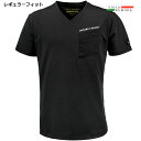 VIOLA rumore ヴィオラ ビオラ Tシャツ Vネック 布帛ポケット ロゴ メンズ 半袖Tシャツ mens(ブラック黒) 31321