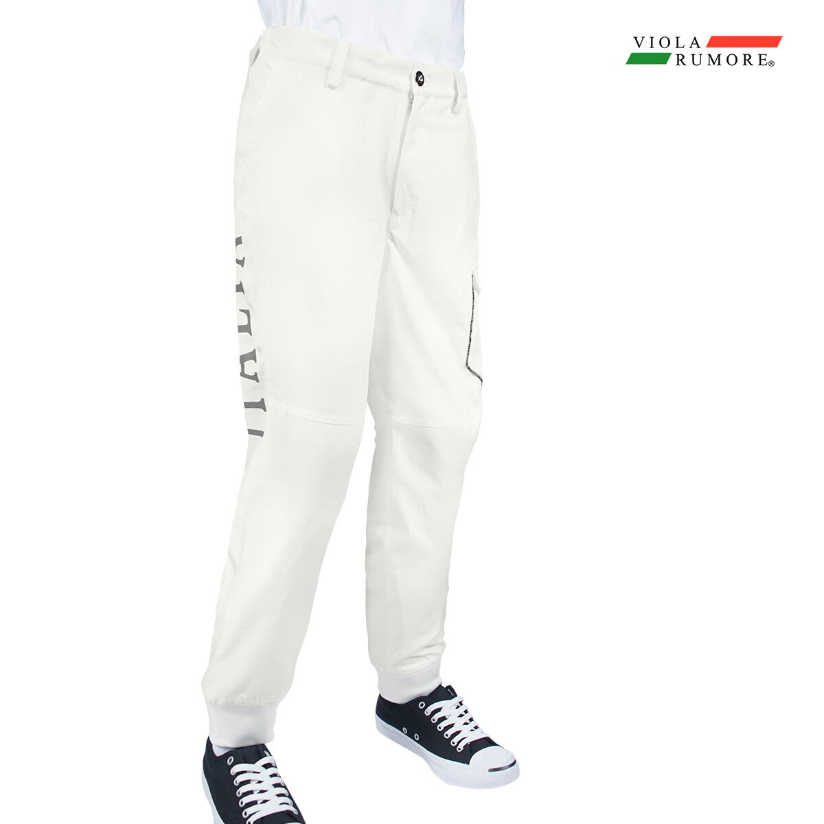 樂天商城 - VIOLA rumore ヴィオラ ビオラ カーゴパンツ 裾リブ メンズ テーパードパンツ ストレッチ ボトム mens(ホワイト白) 42119