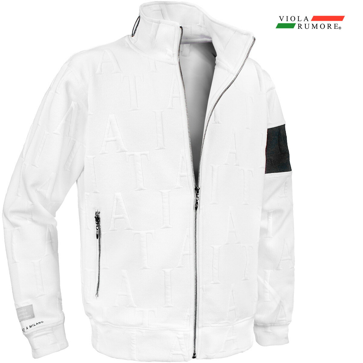 VIOLA rumore ヴィオラ ビオラ ジャケット ジップアップ ロゴ柄ジャガード メンズ ブルゾン mens(ホワイト白) 42120