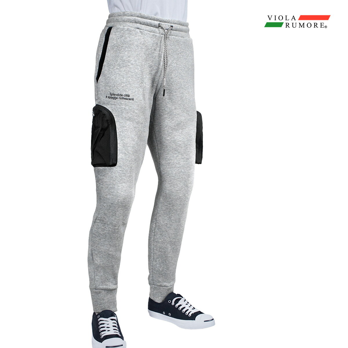 Jersey Pants - VIOLA rumore ヴィオラ ビオラ ジョガーパンツ 裏起毛 ジャージ メンズ テーパードパンツ ボトム mens(グレー灰) 42125