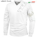 VIOLA rumore ヴィオラ ビオラ Tシャツ Vネック ラインストーン メンズ 長袖Tシャツ mens(ホワイト) 42201