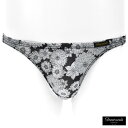 フルバック ビキニ ブリーフ 花柄 パンツ 日本製 アンダーウェア 下着 メンズ mens(ブラック黒ライトグレー灰色) 3052225