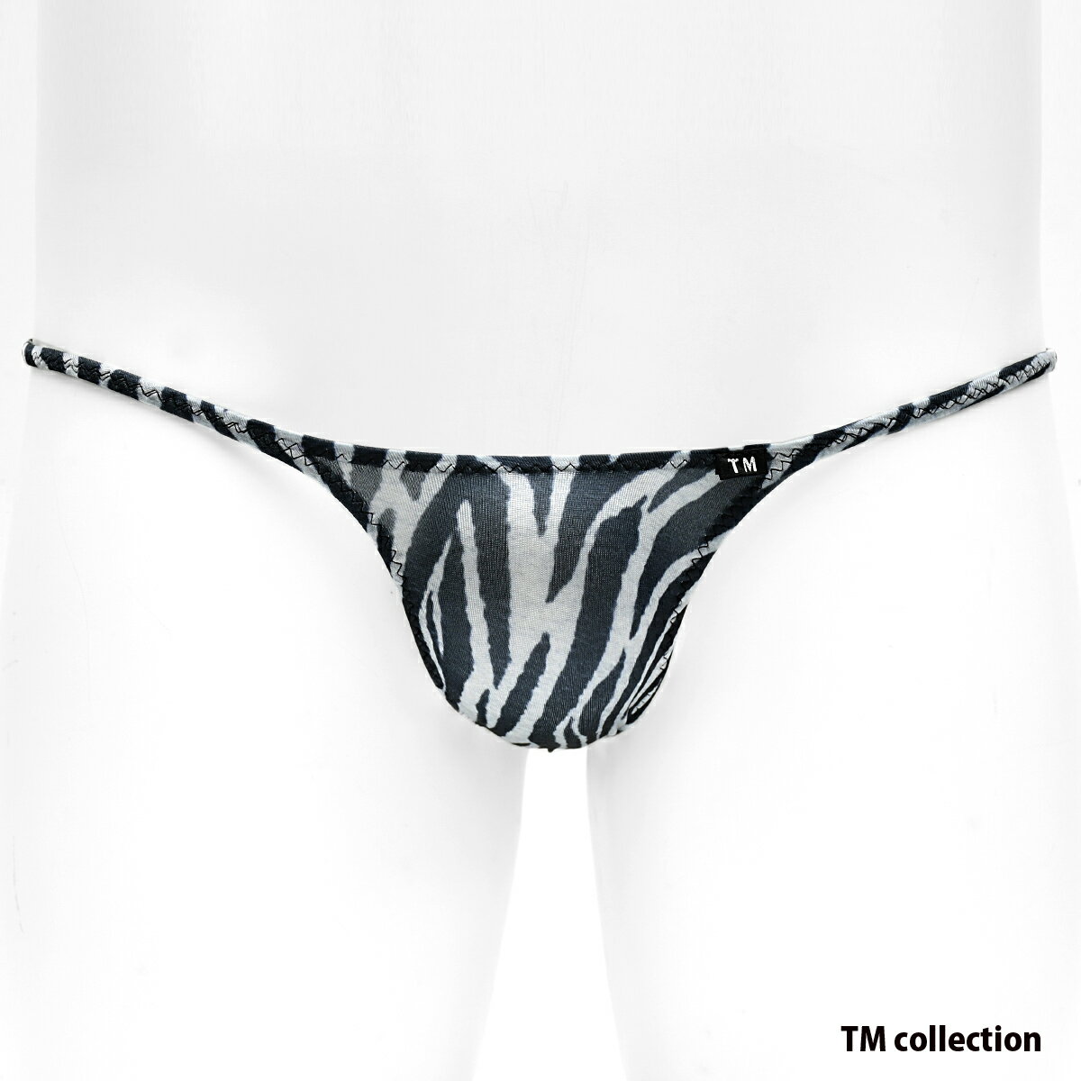 YKS Variety of patterns ハギナシシャープ リオバック メンズ ビキニ 下着 パンツ(ゼブラ ブラックホワイト) 335030