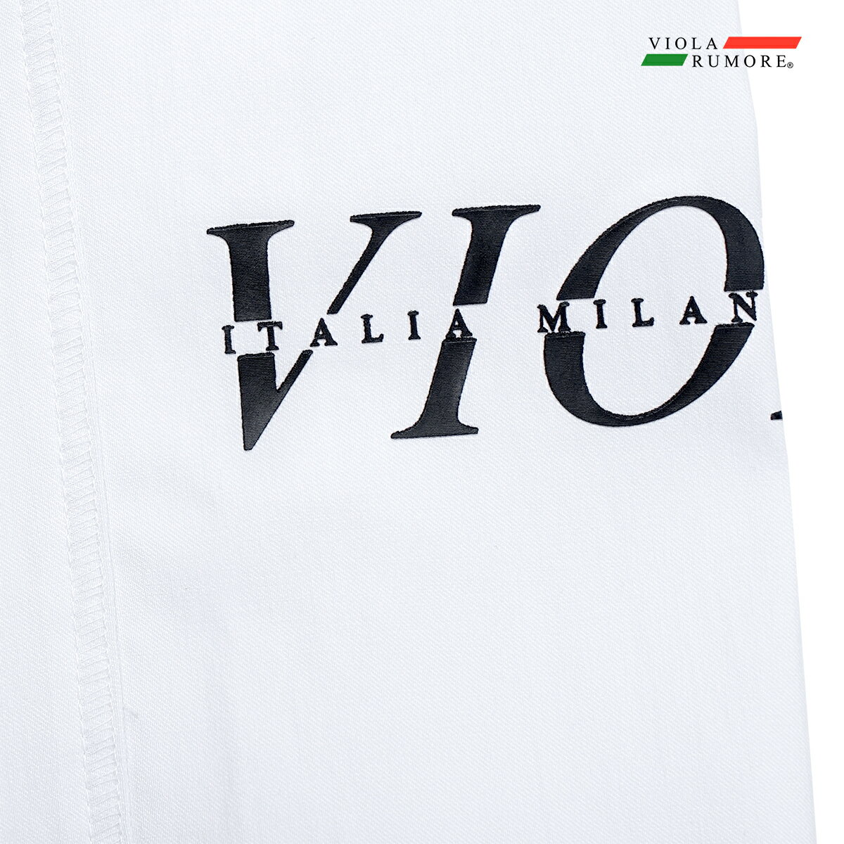 VIOLA rumore ヴィオラ ビオラ テーパードパンツ カバーステッチ ストレッチ メンズ ボトム mens(ホワイト白) 52303