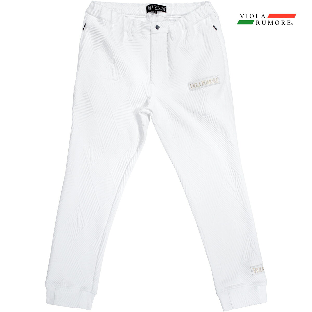 乐天商城 - VIOLA rumore ヴィオラ ビオラ テーパードパンツ 接結ジャガード メンズ ボトム mens(ホワイト白) 62132