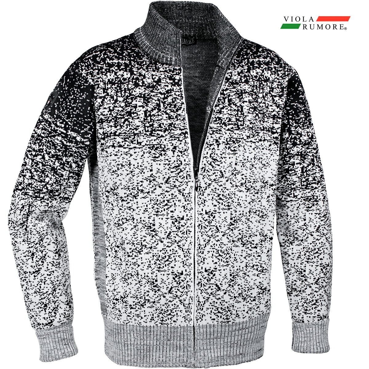 VIOLA rumore ヴィオラ ビオラ ニット フルジップアップ グラデーション メンズ ライトアウター ニットジャケット mens(ブラック黒) 62127