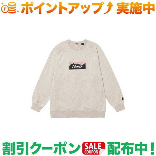 クーポン配布中★(ナンガ)NANGA エコハイブリッド ボックスロゴスウェットシャツ (OATMEAL) L