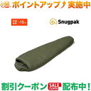 Snugpakが誇る高機能素材を採用し、縦横のサイズ調整が可能な唯一の寝袋●Snugpak EPS(エクスパンダ・パネルシステム)採用、横幅と長さを調整しフィット感による温度調整が可能。●外側の生地には引き裂きや傷に強い非常に丈夫な「PARATEX Micro」ナイロンを使用。軽量かつ頑丈、そして優れた防風性/撥水性/通気性を持ちます。過酷な環境に耐えうる強度を持ちながら、目の細かい生地のためやわらかい肌触りです。●内側の生地にはソフトで肌触りの良い「PARATEX Light」ナイロンを使用。軽量かつ防風性が高く、24時間で1あたり約12Lもの水蒸気を発散させる高い透湿性を持ち合わせています。●中綿にはSnugpakが独自開発した「SOFTIE」を使用。縮毛加工した超極細繊維でダウンのような質感を実現。天然素材の中綿と同じ構造で、暖気を閉じ込め細胞聴力に優れ濡れても高い保温性を保ちます。●中綿に特殊な保温シート「REFLECTATHERM」を組み合わせ。通気性の高いメタル特殊繊維のため、体熱を反射し驚くほど高い保温効果を発揮。[サイズ]収納時:直径26×長さ42cm、展開時:縦(長さ)220×横(周囲)150cm ※開放時175cm[重量]2,400g[快適使用温度]-15℃[下限使用温度]-20℃[生産国]中国-寝袋のメンテナンスについて-1.ジッパーを完全にしめて、洗濯ネットに入れます。2.設定は水温30℃以下、「手洗い」「ドライ」等のコースに設定。※洗濯洗剤は香料の少ない粉洗剤推奨です。3.洗濯が終わったら、吊り干ししてください。（影干しがおすすめ）4.中までしっかり乾いたら、コンプレッションサックにしまいます。圧縮したま保管してしまうと、寝袋へ負担がかかってしまうので圧縮せずに保管ください。※洗濯機はドラム式か縦型式を使用してください。大型コインランドリーを使用するのもおすすめです。※洗濯前に、寝袋に付いている洗濯表示ラベルを必ずご確認ください。出品商品の在庫について当店ならびに仕入先に在庫のある商品を出品しています。当店に在庫が無かった場合、メーカーお取寄せ後の発送になる場合がございます。多店舗販売、入荷数が少ない商品、ご注文をいただいた後に仕入先に手配する商品もございますのでご注文をいただいても、納期遅延や在庫を切らしている場合がございます。その際はメールにてご連絡させていただきます。品切れの際はご容赦下さいませ。