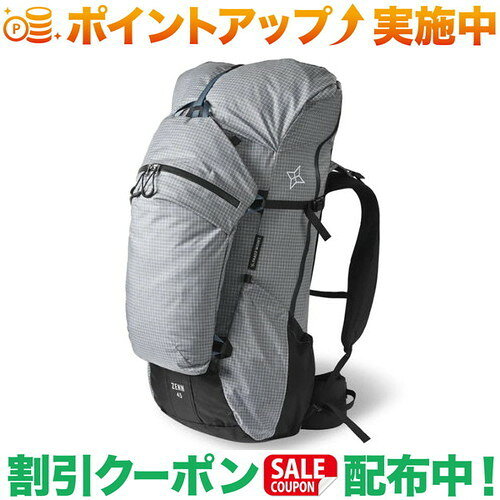 快適な背負い心地を追求したモジュール設計のバックパックです。「無駄なものは削ぎ落とし、本当に必要な機能だけを磨きぬく」そんな想いでバックパックというプロダクトを徹底的に再構築しました。アメリカでもヨーロッパでもない、今の日本の山の最適解を目指しました。いかなる時も身体に追従し、疲労を軽減することを目指して設計したZENN SYSTEMは、バックパックのフィッティングを徹底的に研究して生まれました。モジュール設計によるメンテナンス性と拡張性の高さにもこだわっています。標準的なバックパックよりもショルダーハーネスの支点を低くすることで、ショルダーの有効長と柔軟性を確保し、高いフィット感を実現しました。トップスタビライザーでバッグの荷重を身体側に寄せてもフィット感は変わりません。サイズ560×250×270mm（ロールトップ最大：900mm)重量本体：960g、デタッチャブルポケット：85g、ヒップハーネス：160g容量本体：40L、デタッチャブルポケット：5L背面長44?54cm（目安身長：155cm?180cm）主素材210D Nylon Extreema Grid付属品デタッチャブルポケット、デタッチャブルハーネス、ヒップハーネス出品商品の在庫について当店ならびに仕入先に在庫のある商品を出品しています。当店に在庫が無かった場合、メーカーお取寄せ後の発送になる場合がございます。多店舗販売、入荷数が少ない商品、ご注文をいただいた後に仕入先に手配する商品もございますのでご注文をいただいても、納期遅延や在庫を切らしている場合がございます。その際はメールにてご連絡させていただきます。品切れの際はご容赦下さいませ。