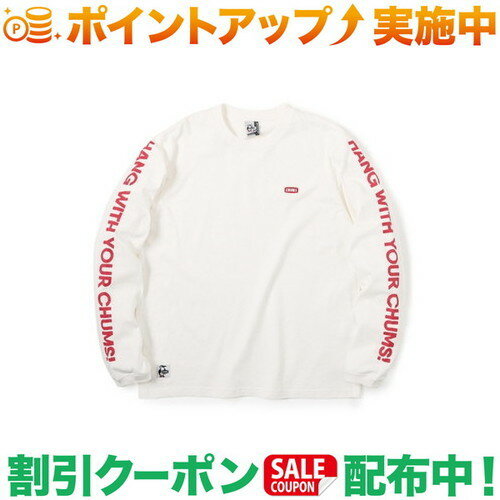 (チャムス)CHUMS HWYC L/S T-Shirt (White×Red) | レディース