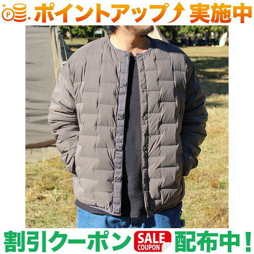 ジーアールエヌ アウター メンズ (ジーアールエヌアウトドア)grn outdoor SIX LESS DOWN 2WAY CARDIGAN (GRAY) | ジャケット アウター 上着 冬 冬服 メンズ レディース アウトドア 暖かい 防寒着 防寒 カジュアル キャンプ キャンプウェア 冬ジャケット 冬物 ダウンジャケット