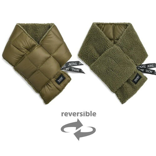 乐天商城 - SPRING SALE開催中★(タイオン)TAION MOUNTAIN REVERSIBLE DOWN×BOA SCARF (オリーブ×ダークオリーブ)