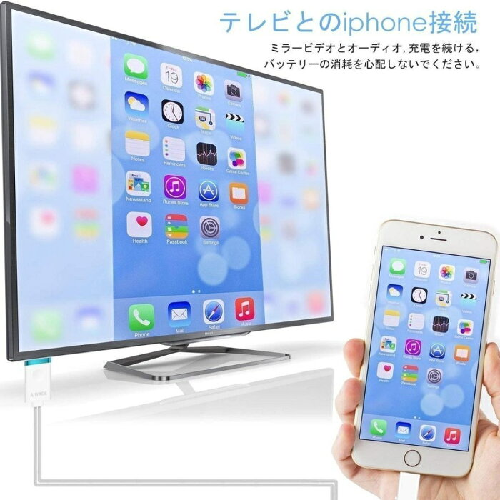 Iphone HDMI 変換ケーブル アイフォン 変換アダプター【翌日発送】 Lightning to HDMI接続アダプタ iPhoneテレビ変換ケーブル ライトニング HDMI変換アダプター