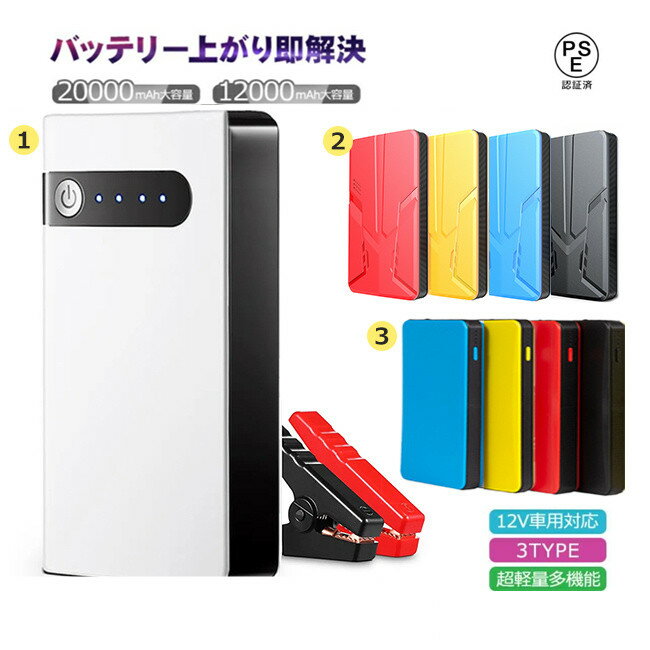 ジャンプスターター モバイルバッテリー 20000mAh 1