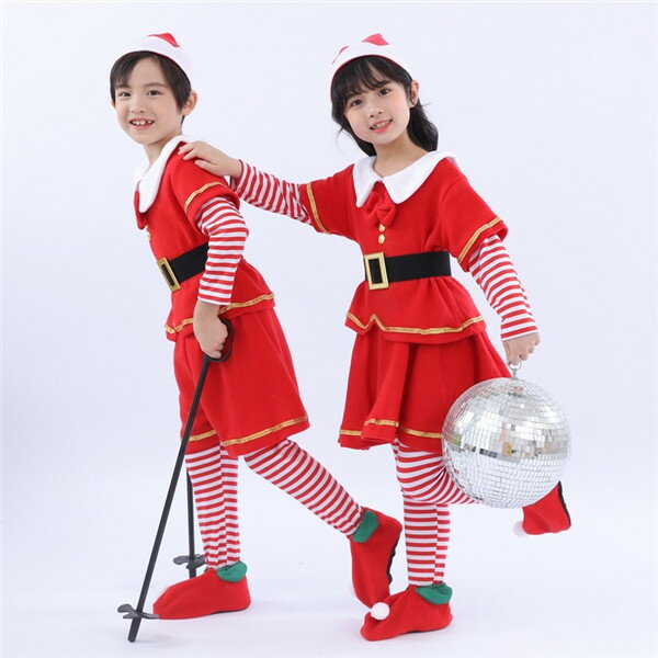 乐天商城 - 2024新作 サンタ コスチューム コスプレ 衣装 クリスマス 子供服 親子服 エルフ クリスマス衣装 サンタ コスプレ パーティードレス コスチューム 大人気 5点セット