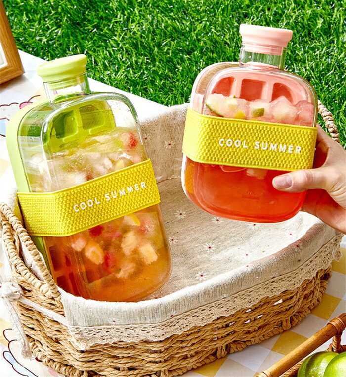 【2in1】製氷皿 製氷皿と水筒がひとつに 製氷ケース 蓋とストロー付き アイスボー...