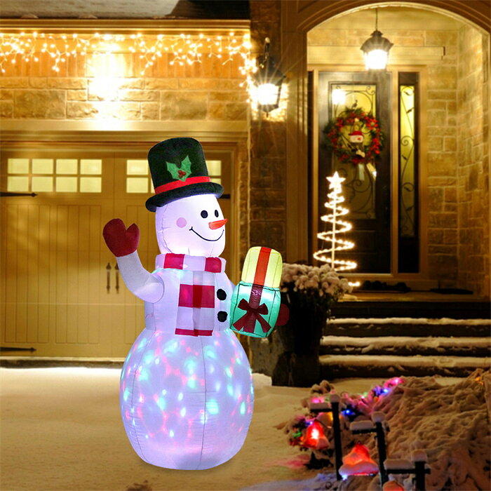 debaryのクリスマス 光る 雪だるま クリスマス飾り クリスマス装飾品 LED付き クリスマス サンタさん 膨張式 USB対応 店舗装飾 christmas エアー看板｜アングル2
