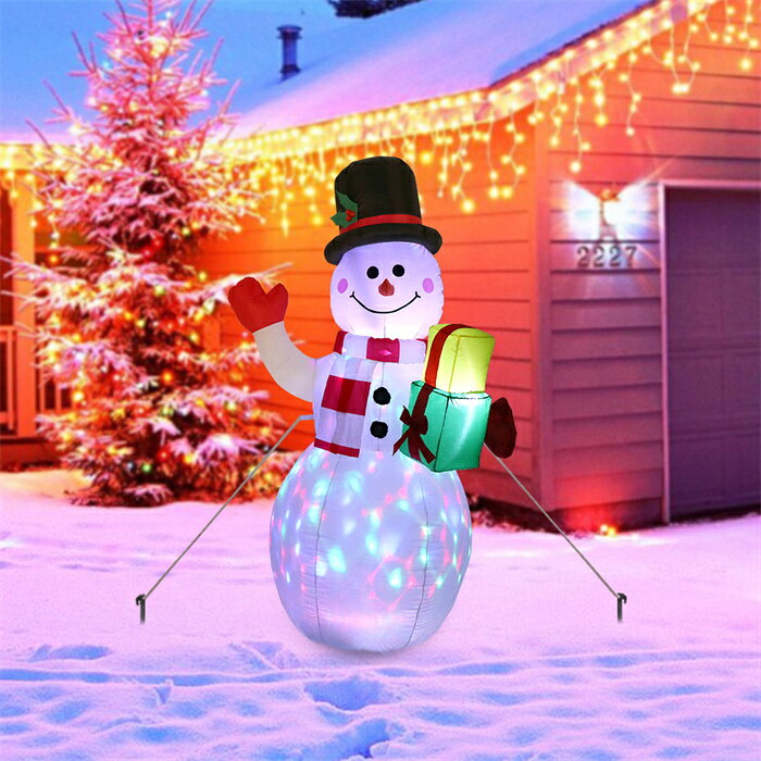 debaryのクリスマス 光る 雪だるま クリスマス飾り クリスマス装飾品 LED付き クリスマス サンタさん 膨張式 USB対応 店舗装飾 christmas エアー看板｜アングル3