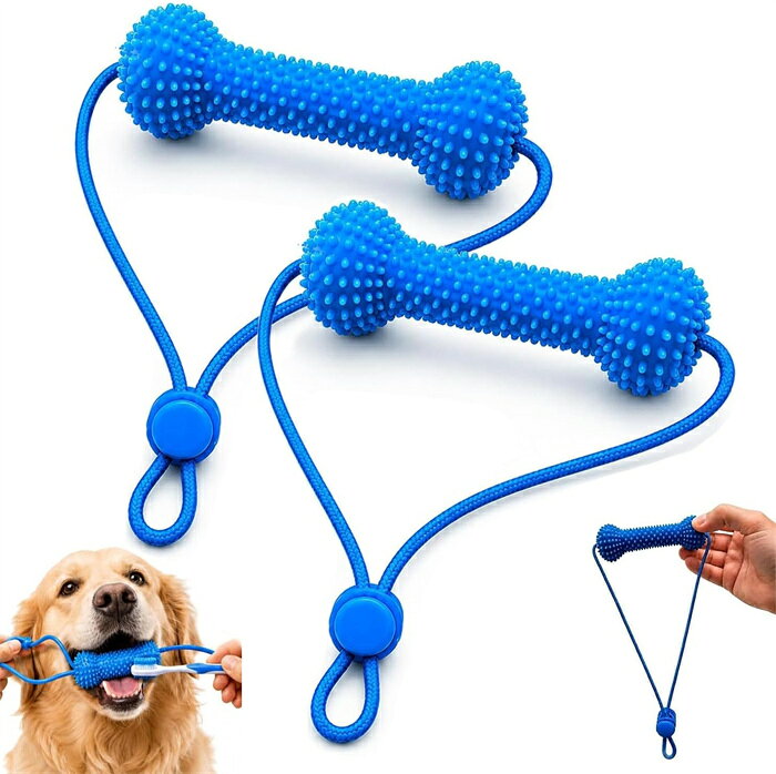 【多機能デンタルケアで歯磨きをサポート】犬の歯掃除噛むおもちゃは、噛む遊びと歯磨き機能を組み合わせた多機能おもちゃです。口を優しく開けるサポート構造で奥歯までケアしやすく、毎日の愛犬の口腔衛生管理をサポートします。 【全犬種対応＆調整可能ストラップ付き】犬用歯磨きおもちゃはストラップ付きで、小型犬・中型犬・大型犬までサイズ調整可能。しっかり固定できるため噛んで遊んでもズレにくく、室内外問わず快適に使用できる犬用噛むおもちゃです。 【柔らかく丈夫なゴム素材を採用】犬の噛むおもちゃは耐久性と柔軟性に優れたゴム素材を使用。歯がゆい時期の子犬の歯茎を優しく刺激しながら、噛む本能を満たせる丈夫なデンタルトイです。 【凹凸テクスチャーで遊びながら歯垢ケア】犬おもちゃ歯磨きは表面の凹凸加工により、噛むたびに歯や歯茎を自然に刺激。歯垢や汚れの付着を防ぎ、爽やかな息と健康的な口内環境の維持をサポートします。 【楽しく遊べるデンタルブラシおもちゃ】犬用歯磨きおもちゃは、歯ブラシ機能と遊びの楽しさを両立した設計。デンタルペーストを使用することで、愛犬が遊びながら歯磨きできる便利な犬の歯掃除噛むおもちゃです。日常ケアや歯がゆい時期の子犬にもおすすめです。 注意事項 本商品は犬用デンタルケア補助器具です。医療器具ではありません。 使用時は必ず愛犬の様子を確認しながら、無理のない範囲でご使用ください。 犬が嫌がる場合は無理に使用せず、少しずつ慣らしてください。 口内や歯茎に傷や異常がある場合は、使用前に獣医師へ相談してください。 強い力で押し込んだり、無理に口を開けたりすると愛犬に負担がかかる場合があります。 商品サイズは測定方法により多少の誤差が生じる場合があります。 素材の特性上、使用状況により細かな傷が付く場合があります。 使用後は水洗いし、十分に乾燥させてから保管してください。 モニター環境や撮影状況により、実際の商品カラーと画像の色味が異なる場合があります。 【中継手数料について】 沖縄県や長崎県など一部離島地域及び一部辺鄙地域への配送について 距離などの原因で基本送料と別に中継手数料が発生する場合がございます。 発生の場合はメールにてお知らせ致します。 【運送会社について】 使用する運送会社は商品や配送先などの関係で変わりますので、ご指定はご遠慮下さい。 【住所不明】 スムーズに商品をお届けできるよう、配送先は詳しく正確にご記入下さい。 配送先不明により荷物が返送された場合は、往復送料及び手数料を請求させていただきます。 交通事情・天候等により、ご指定の日時にお届けできない場合がございますのでご了承下さい。 【在庫について】 システム上、自動的に在庫数を更新の為、更新する反応期間があります。 ご注文のタイミングにより在庫数の更新に間に合わず、商品が欠品となる場合もございます。 欠品となった場合は、その旨をメールにてご連絡させて頂きますのであらかじめご了承ください。 【交換・返品について】 初期不良・破損・品違いで弊社都合で返品交換の場合は商品到着日より7日間以内にご連絡頂ければ無償で交換/返品対応させて頂きます。（七日過ぎた場合は否なる理由でも無償では対応できません） イメージ違いや必要なくなったなどお客様都合で返品・交換の場合は商品代のみの返金となります。 返品先は事務室と異なりますので一度弊社と連絡してから商品を送って下さい。 連絡無しで先に商品を郵送した場合は弊社一切責任負いません。 【商品について】 1.撮影上、環境や光の具合等により、色のイメージが画像と若干異なる場合が御座います。 2.製造上、細かな汚れや傷が発生する場合がございます。度を超して痛みのある場合には弊社までご連絡下さい。 4.出荷完了商品の配達キャンセルはできませんのでキャンセルご希望の場合は早めにメールにてご連絡下さい。 5.配達の事情により危険物や障害物などの検品の関係で商品が開封される場合が御座います。 6.環境保護政策における簡易梱包にご協力をお願い致します。 以上をご了承のうえ、ご注文頂きますようお願い申し上げます。何かご不明な点、ご要望などございましたらメールにてお気軽にお問い合わせしてお願い致します。