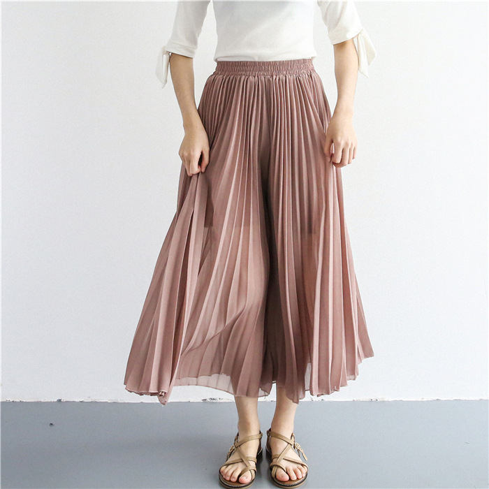 シフォンプリーツワイドパンツ レディース ワイドパンツ シフォン ワイド パンツ ...